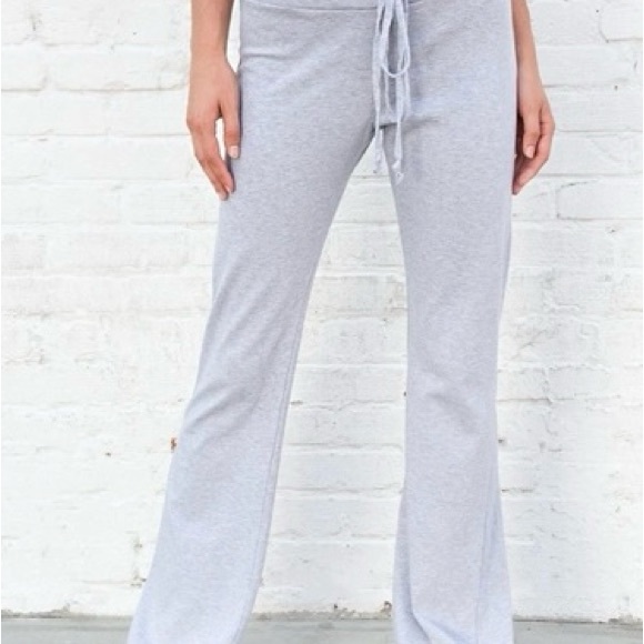 Brandy Melville Pants - Brandy Melville Light Gray Drawstring Lounge Pants